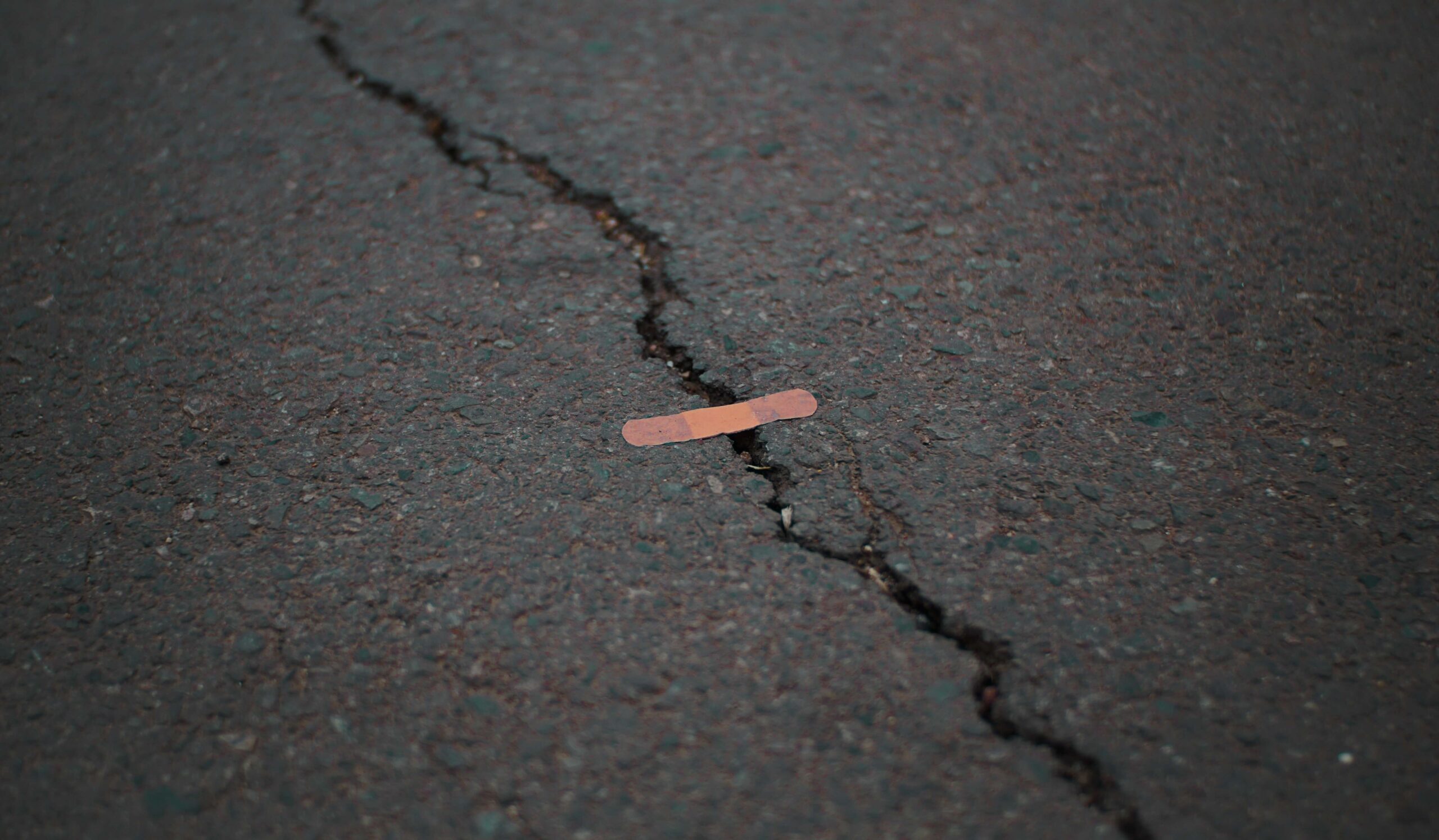 Bandage on the road