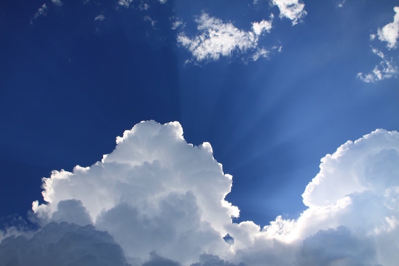 Clouds and bright blue sky