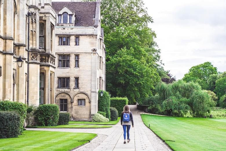 Person walking near a university